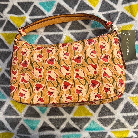 Vera Bradley Red and Tan Floral Shoulder Bag - Picture 2 of 6